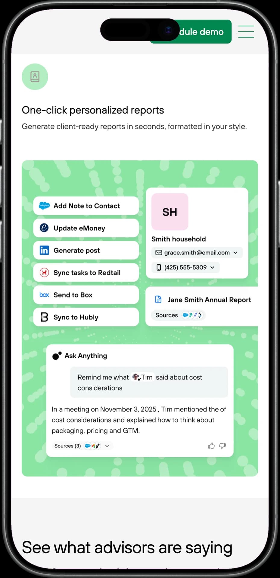 Altus platform features on mobile