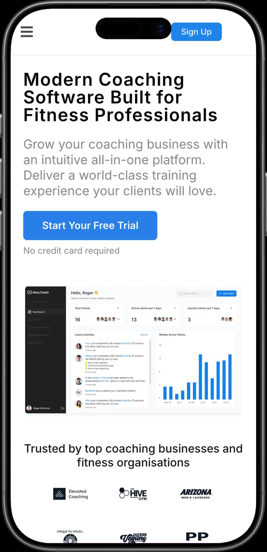 Coach Kit coaching software on mobile
