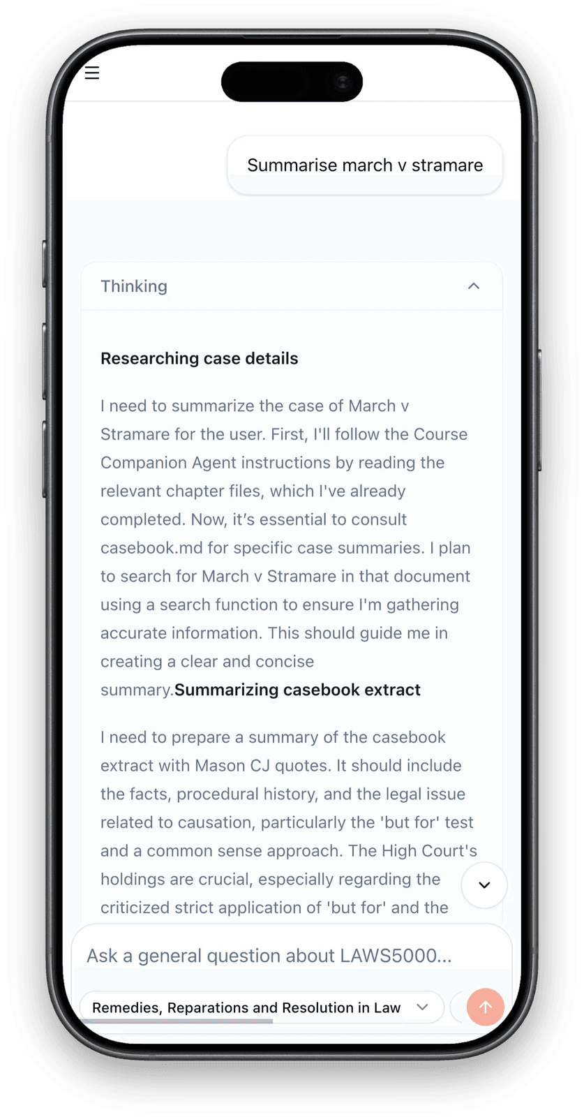 AI thinking state on mobile