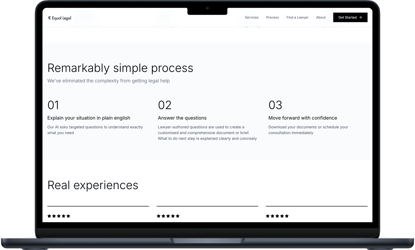 Brief Legal homepage showing document types and pricing
