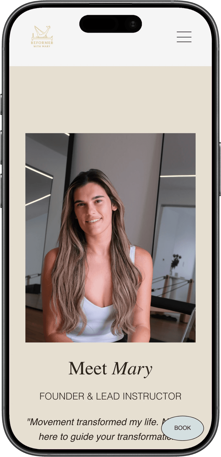 Meet Mary page on mobile
