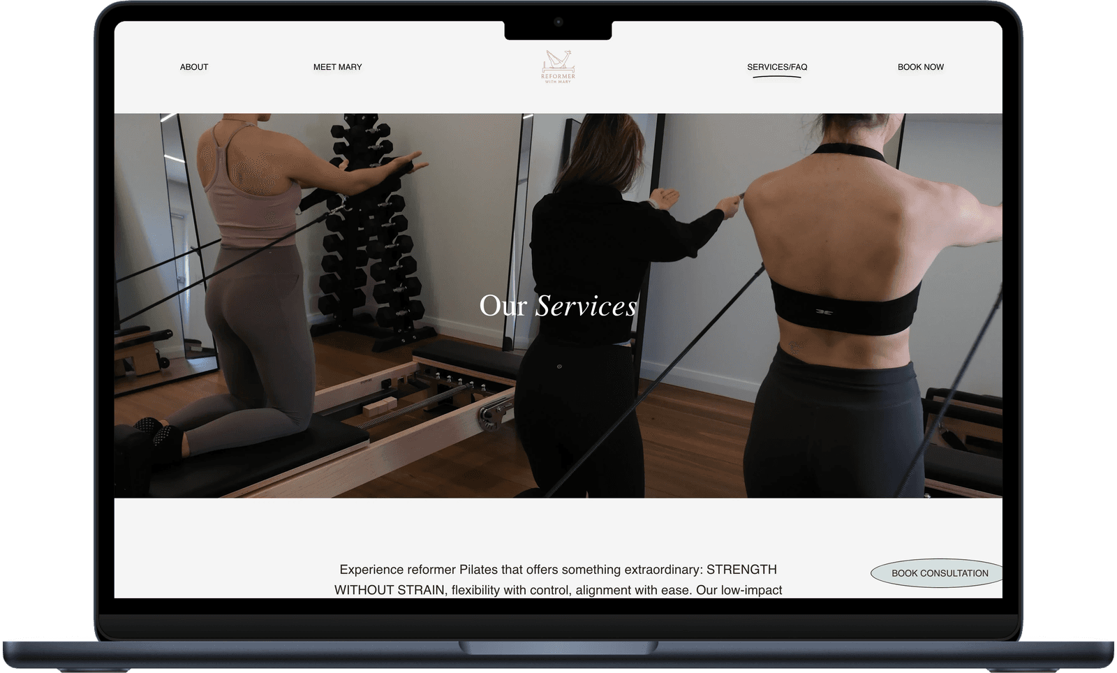 Services page with detailed offerings and pricing